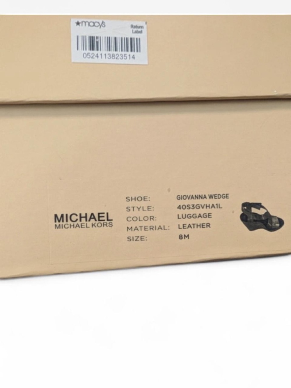 Michael Kors Brown Leather Espadrille Wedge Sandals - Picture 6 of 6